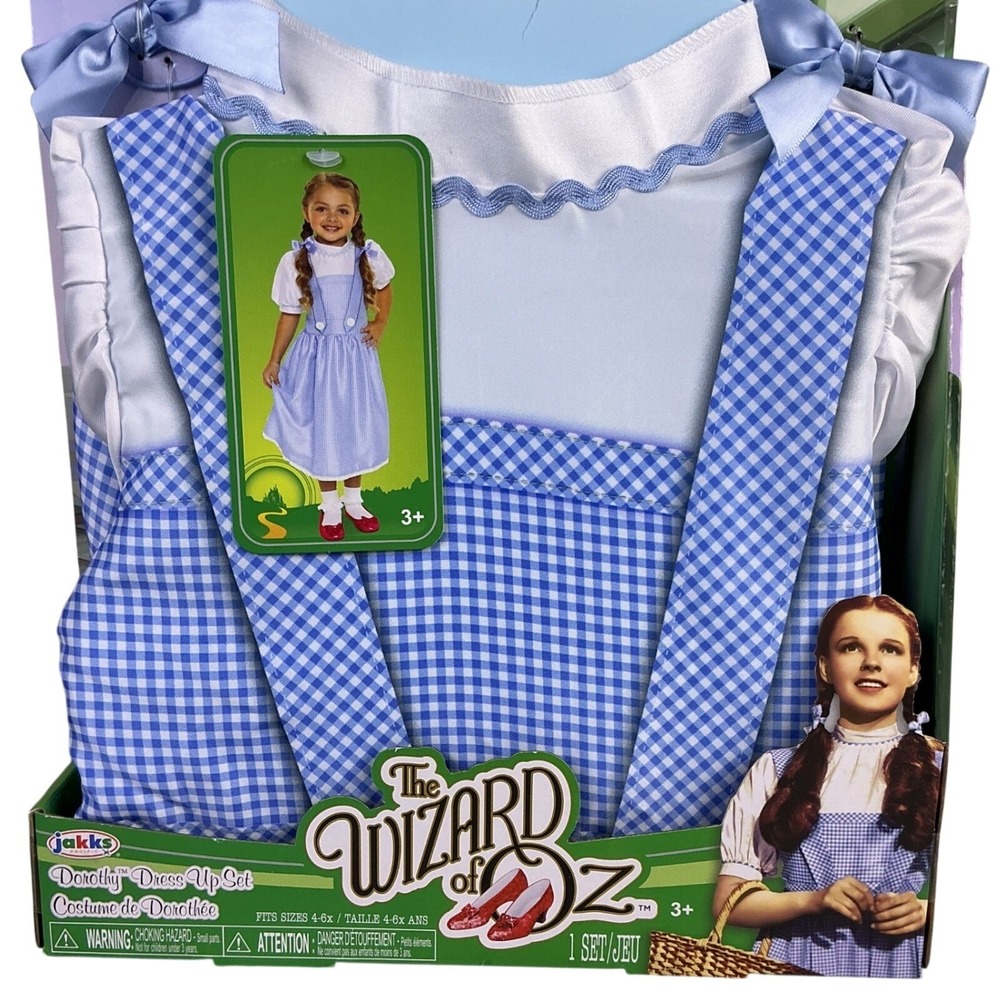Jakks‎ Pacific The Wizard of Oz Dorothy Dress Up Set Blue Gingham Fits 4-6x NEW